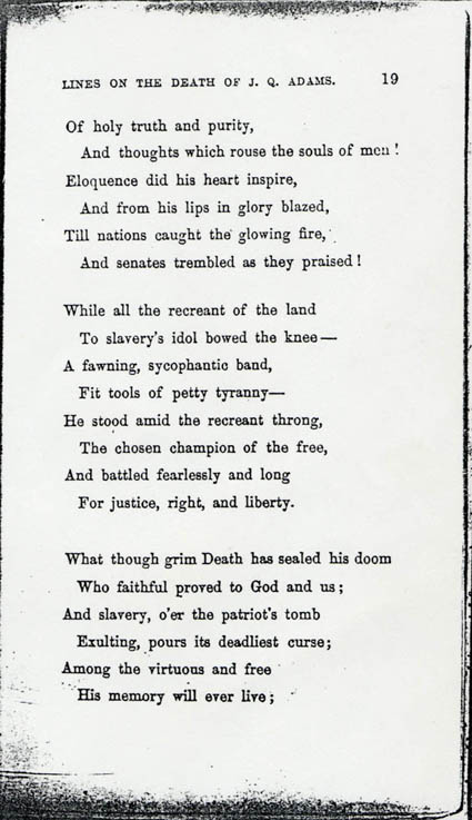 Lines on the Death of J. Quincy Adams p2